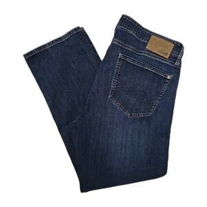 Mavi Mens Zach Straight Leg Jeans 36x30 (36x29) Dark Blue Denim Stretch